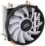 Mars Gaming MCPUARGB, Dissipatore CPU RGB, 2 Heatpipes HCT, TDP 130W, Ventola PWM Silenziosa, Nero