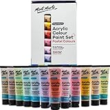 Mont Marte Colori Acrilici Pastello Set – 12 x 36ml – Alta opacità e finitura satinata – Colori per Tela, Cartone, Carta, Pelle e molto altro Ancora