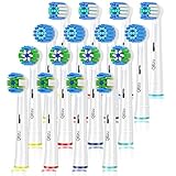 Qitizu Testine Compatibile con Braun Oral b Spazzolini Elettrici, Ricambio Include 4 Precision, 4 Floss, 4 Sensitive e 4 EfficienteClean -16pzs (16 Bianco)