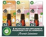 Airwick Ricariche Per Diffusore Di Oli Essenziali Armonia Istantanea, Confezione Da 6 Ricariche Per Il Diffusore Di Oli Essenziali, Profumatore Per Ambienti Con Fragranze Miste,