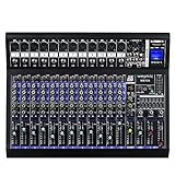 Weymic MX-120 Mixer professionale (12 canali) per la registrazione DJ Stage Karaoke DSP Effector w/USB Drive per l ingresso di registrazione, XLR Microphone Jack, alimentazione 48V, uscita RCA