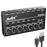 Moukey Audio Stereo Mixer, 6 canali per club, bar, palco, mixer, chitarra, basso, tastiera, MAMX2