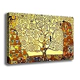 Quadro Moderno ALBERO DELLA VITA Stile KLIMT RIPRODUZIONE STAMPA SU TELA Quadri Moderni Arredo Arte Astratto Cucina Soggiorno Salone Camera da letto (20x30 centimetri, Albero della Vita)