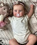 MineeQu 50CM Lifelike Dimensione del bambino reale Capelli radicati dolce sorriso Bambole Reborn Corpo pieno in vinile siliconico realistiche Dolls ragazze appena nate coccoloso Lavabile