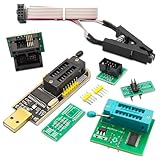 APKLVSR SOIC8 SOP8 Test Clip per EEPROM 25CXX / 24CXX, programmatore USB BIOS CH341A + clip SOIC8 + adattatore da 1,8 V + adattatore SOIC8 per 24 serie 25 Flash