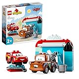 LEGO DUPLO | Disney PixarCars Divertimento all’Autolavaggio con Saetta McQueen e Cricchetto, Macchine Giocattolo per Bambina e Bambino dai 2 anni 10996