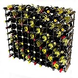 Cranville wine racks Legno Classic 90 Bottiglia in Rovere Tinto Scuro e Metallo zincato Vino Rack autoassemblaggio