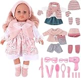 deAO Set da gioco per bambole, Fashion Doll bambola per bambina da 36 cm con 3 abiti e accessori per pettinare e acconciare - Ottimo gioco di ruolo per bambini, Regalo per Bambini 3-8 Anni