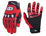 Seibertron Dirtpaw Donna e Uomo Traspirante Touch Screen Pieno Dito Guanti Sportivi per Ciclismo Bicicletta Bici BMX MX ATV MTB e Road Racing Motorcycle Motocross con Protection sulle nocche Red XL