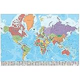 Grupo Erik: Mappamondo da Parete in Italiano 61 x 91,5 cm, Cartina Geografica Mondo da Parete, Poster Mappamondo da Parete, Planisfero da Parete