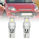 NSLUMO Lampadine per luci di parcheggio a LED per FIAT PUNTO EVO GRANDE PUNTO COPPIA LUCI DI POSIZIONE T10 W5W 3 LED 6000K Nessun errore T10 LED Lampadina per luci di posizione