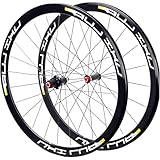 UNFRASLOP Set Ruote Bici da Corsa 700C Alluminio Doppia Parete Cerchio 40Mm 8-11 velocità 7 Cuscinetti Carbonio Cassetta Mozzo Sgancio Rapido Freno A Disco 1865G