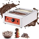 VEVOR Macchina per Fusione di Cioccolato in Acciaio Inox Doppia Vasca da 3,3 L, Pentola Elettrica di Fusione del Cioccolato 1500W Uso Commerciale per Hotel Albergo, Bagnomaria per Cioccolato 30℃ - 85℃