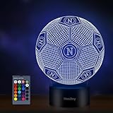 HooJtny Lampada Calcio napoli, Napoli Calcio Luce Notturna 3D Led, 16 Colori USB Ricaricabile, Regalo per Bambini Ragazzo