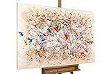 Kunstloft Quadro su tela | 100% DIPINTO A MANO | 120x80cm | Dipinto  Messaggeri della primavera  | Astratto | Multicolore Beige | Arte moderna