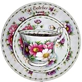 AngiesStrickZauber Venduto: Royal Albert/Original/Flower of the Month/OKTOBER / 1 tazza - 1 piattino - 1 piatto da torta/originale/Bone Cina/Inghilterra