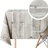 KP HOME Tovaglia Plastificata Effetto Legno Tovaglia Plastificata Rettangolare Grigia 140x250 8 Posti Tovaglia Plastica Facile Da Pulire Tovaglia PVC Rustica Tovaglia Cerata Rettangolare 240x140