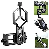 Shackcom Universale Smart Phone Adattatore Per Telescopio Oculare Diametro 52mm-100mm Compatibile Con Telescopio Monoculare Binoculare Telescopio e Microscopio con Iphone Samsung LG