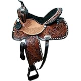 Wonder Wish Western Horse Saddle Leather Western Barrel Racing Trail Horse Saddle con testiera