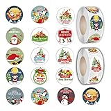 Leesgel Natale Adesivi Bambini, 1000Pcs Decorazioni Natalizie Stickers Bambini per Buste Carta Regalo Natale, Ide Regali Natale 2024 Scrapbooking Gadget Natale Compleanno Bambini Accessori Party