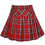 Sunny Fashion Ragazze Gonna Back School Uniforme Rosso Tartan Gonna 11-12 Anni