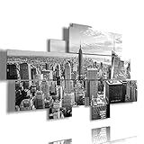 duudaart quadro New York Parete Bianco Nero Multilivello moderno 3D Citta City Skyline Soggiorno Salotto Camera da Letto Ufficio Poster componibili Arredo Design Casa Arredamento grandi Dimensioni NY