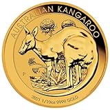 Moneta d oro da 1/10 once Australia Canguru 2021, oro fine, con custodia per monete e sacchetto regalo