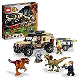 LEGO Jurassic World Trasporto del Piroraptor e del Dilofosauro, Set con 2 Dinosauri Giocattolo, Fuoristrada e 3 Minifigure, Giochi per Bambini e Bambine da 7 Anni in su, Idea Regalo Fan dei Dino 76951