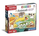 Clementoni - 16360 - Sapientino Montessori - Gli Animali - Gioco Montessori 3 Anni Con Tessere Sagomate, Gioco Educativo Per Conoscere Gli Animali, Sviluppo Linguaggio - Made In Italy