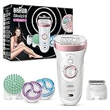 Braun Silk-épil 9 9/990 SkinSpa SensoSmart Epilatore Donna Oro Rosa senza Fili con Sistema Wet&Dry di Epilazione, Esfoliazione e Cura Della Pelle 4-In-1 e 13 Accessori, Idea Regalo San Valentino