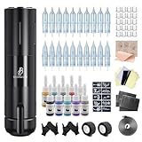 Biomaser Wireless Tattoo Pen Macchinetta Tatuaggi Rotary Battery Tattoo Machine Con 20PCS cartucce Aghi Inchiostri per tatuaggi per tatuatori principianti e tatuatori