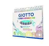 GIOTTO Turbo Advanced - Astuccio Da 18 Pennarelli A Punta Fine, 2.8 mm, Super Lavabili