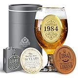 CROWNLY CRYSTAL® 1984 Regalo Uomo Compleanno Bicchiere Birra Personalizzato Regali Di Compleanno Regali Uomo 40 Anni Regali Uomo Particolari Regalo Uomo 40 Anni Regalo Compleanno Uomo Idee Regalo