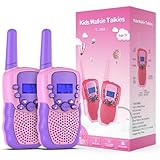 Kearui Giocattoli per 3-12 Anni Ragazze,Walkie Talkie Bambini 8 Canali Radio Giocattolo a 2 vie Con Torcia LCD Retroilluminata Giocattoli All aperto al Coperto,Regali per 3-12 Ragazze o Ragazzi