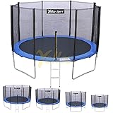 YELLOO SPORT - Trampolino Elastico per Adulti e Bambini, Tappeto Elastico da Giardino Certificato CE TUV GS, Salta Salta Bambini da Esterno, Saltarello per Divertirsi (Blu, Diametro 185 cm)