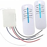 Retoo Interruttore con Telecomando, Comando a Distanza, ON/OFF, 220 V Ricevitore Radio da Paretec Controller Trasmettitore, Portata 30 m per Lampada Luce Interruttore da Parete Senza Fili, Bianco