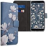 kwmobile Custodia Compatibile con Samsung Galaxy J4+ / J4 Plus DUOS Cover - Portafoglio Pelle Sintetica con Chiusura Magnetica - Porta Carte Magnolie