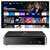 TELE System ON T2 HD: Decoder digitale terrestre Android TV, Smart TV Upgrade, Tuner DVB-T2 HEVC HDR10+HLG, HDMI, SCART Adapter Incluso - Certificato Google