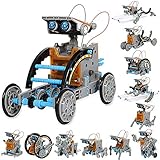 VEPOWER Energia Solare Robot, 12 in 1 Giocattoli Educativi, STEM Construcktion Set, Kit Esperimenti di Assemblaggio Fai da Te per Ragazzi, Regalo di 8-13 Anni(190 pezzi)