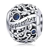 Lorrifal Ciondoli Originali in Argento Sterling 925 con Zirconia Cubica Pietra di Nascita Charm Portafortuna Adatti per bBraccialetti Pandora, Collane e Gioielli Perfetti per Compleanno