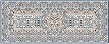 matches21 - Tappeto passatoia da cucina con ornamenti persiani, vintage, in velluto e lattice, lavabile, 60 x 150 cm, colore: blu e arancione