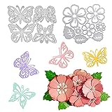 Bymivofun 12 Pezzi Fustelle di farfalla Fiore, Fustelle a Forma di Fiore Foglie, Stencil Fustellato 3D a Forma di Farfalla, per Decorazioni fai da te, Decorazione di Album, Biglietti di Auguri