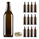 Firmadigaranzia 40 Pz Bottiglia Birra VETRO vuota 660 ml LONGNECK in vetro di colore abra Completa di Tappo Corona 26 mm - KIT per fare la birra ARTIGIANALE - Bottiglie birra vuote comprese di tappi