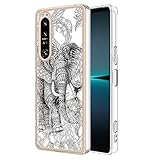 HAOYE Adatta per Cover Sony Xperia 1 IV, Motivo Colorato Unico Elegante, Realizzata in TPU Flessibile Fornisce Protezione Antiurto e Antigraffio. Elefanti