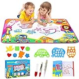 PHYLES Doodle Tappeto Magico, 87 x 57cm Disegno Mat 6 Colorati Acqua, Scribble Boards- Giocattolo Gioco Educativo Regalo per Bambini