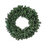 Ghirlanda Corona Natalizia Verde per Porta dietroporta diamentro Ø 80 cm con 300 Rami PVC Punte Molto folta Tonda Decorazioni Natalizie addobbi per la casa Decorazione di Natale Corona Verde Tonda