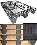 Cenni 12080 Set 5 Bancali Pallet in Plastica 1200 x 800 con 3 Traverse e Tappetino Auto in omaggio, Made in Italy