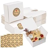 30 Pezzi Scatola Regalo Cartone Kraft Quadrate, 7x7x3cm Scatole per Bomboniere, Bianche Scatoline Regalo, Scatola Bomboniera, Scatola Carta Kraft per Cioccolato, Biscotti, Sapone Artigianale