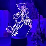 KJsdaADSA Lampada LED 3D Night Light per bambini, Kingdom Hearts Sora Keyblade Bambino che cambia Decorazioni per la camera da letto per bambini, 7 colori per bambini