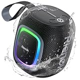 RIENOK Cassa Bluetooth Potente Portatile Impermeabile Speaker Bluetooth 5.3, Radio FM/USB/AUX/Micro SD, Vero Stereo Senza Fili, Luce LED, Ricaricabile Tipo-C